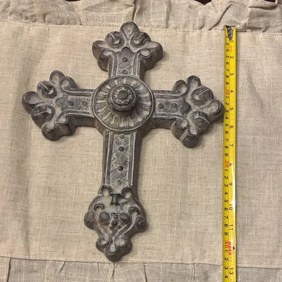 Ornate Gray Wall Cross Decor - Picture 3 of 4